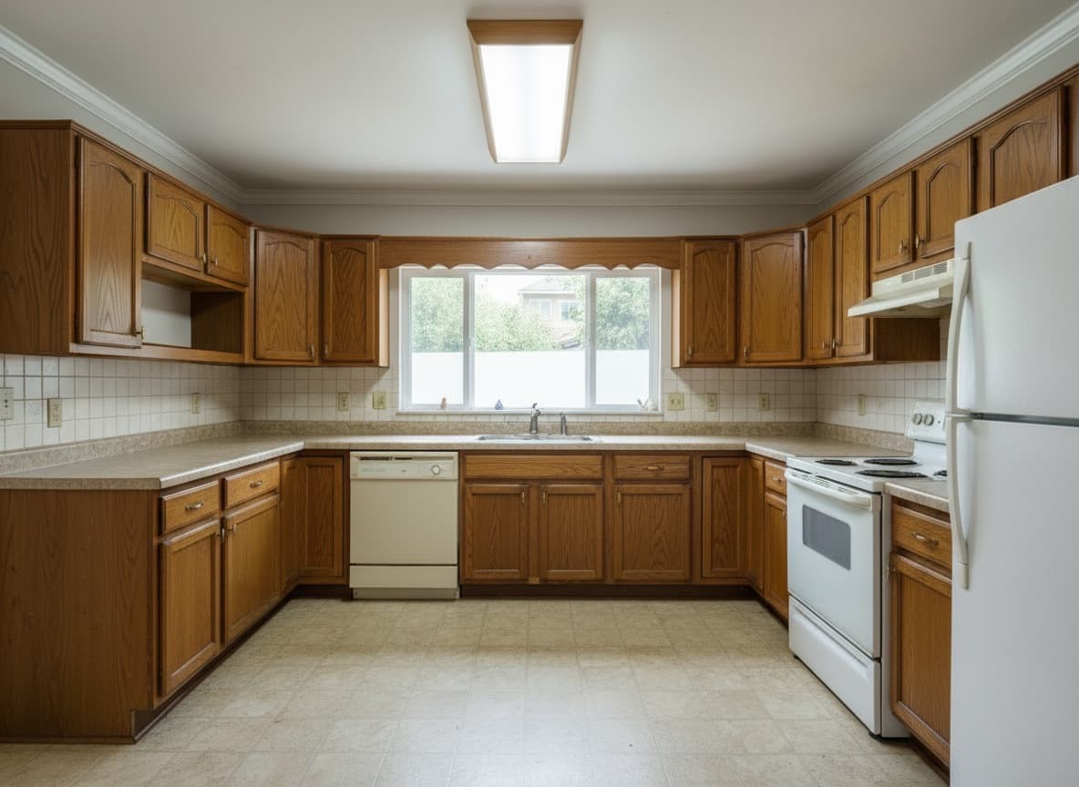 Representative kitchen remodel — open-concept layout toward dining area